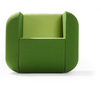 Bank sofa groen eenzitter 