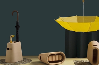 Design paraplubak van terracotta