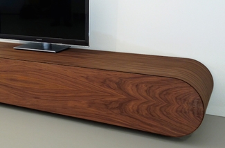 Modern tv meubel van notenhout